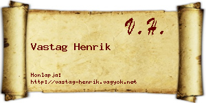 Vastag Henrik névjegykártya